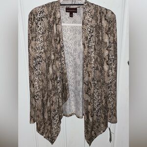 Dana Buchman Snake Print Cardigan - Brown and Black
